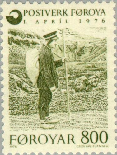 Establishment of postal service on Faroe Islands, postman
