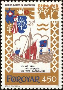 Stamp, Medieval ballads, Faroe Islands,  