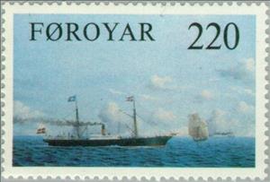 Stamp, Steamships, Faroe Islands,  , Ships, Steamers, Vehicles
