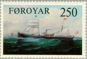 Stamp, Steamships, Faroe Islands,  , Ships, Steamers, Vehicles