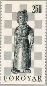 Stamp, Chess figures, Faroe Islands,  , Sport, Chess