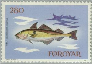 Stamp, Haddock (Melanogrammus aeglefinus), Faroe Islands,  , Animals (Fauna), Fishes