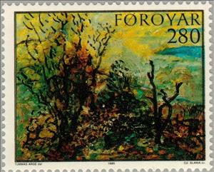 Stamp, Paintings, Faroe Islands,  , Paintings, Culture