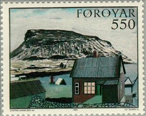 Stamp, Paintings, Faroe Islands,  , Houses, Paintings, Culture