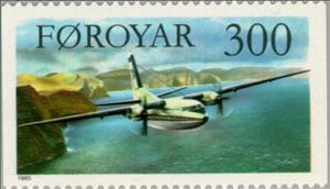 Stamp, Fokker Friendship, Faroe Islands,  , Vehicles, Aircrafts