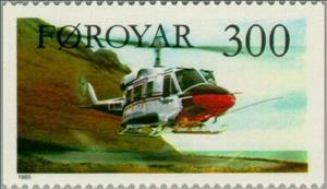 Stamp, Helicopter Snipan, Faroe Islands,  , Vehicles, Helicopters, Aviation, Aircrafts