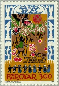 Stamp, Peasant in Woods, Faroe Islands,  , Music, Culture, Middle Ages