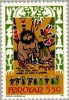 Stamp, Giant loses game, Faroe Islands,  , Chess