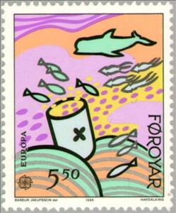 Stamp, EUROPA / C.E.P.T.: nature conservation, Faroe Islands,  , Postal Services, Postal Unions, C.E.P.T., Europe, Environment Protection, Animals (Fauna), Fishes
