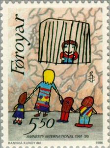 Stamp, Ranna Kunoy, Faroe Islands,  , Drawings, Anniversaries and Jubilees