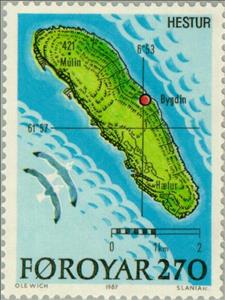 Stamp, Map, Faroe Islands,  , Cartography, Maps