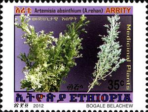 Stamp, Artemisia absinthium, Ethiopia,  