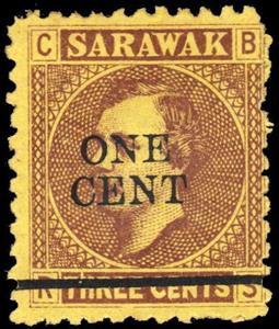 Stamp, Surcharged in Black, Federal Malay States,  