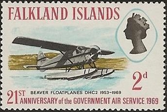 Stamp, Beaver DHC 2, Falkland Islands,  , Aircrafts