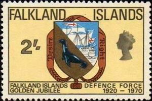 Stamp, Defence Force Badge, Falkland Islands,  
