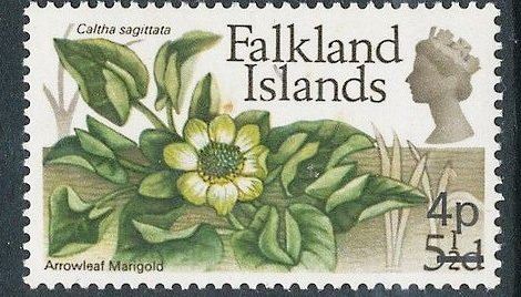 Stamp, Flower Definitive (Surcharged), Falkland Islands,  , Flowers