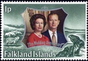 Stamp, QEII, Prince Philip, Falkland Islands,  , Royalty
