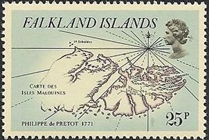 Map of "Islis Malquines"Falklands, 1771