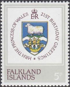 Stamp, Coat of Arms, Falkland Islands,  , Royalty