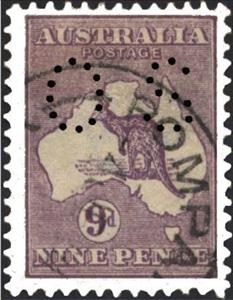 Stamp, Kangaroo and Map, Perforated OS, Australia,  , Maps, Mammals