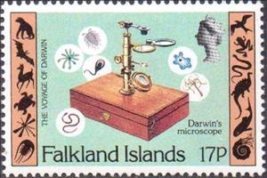 Stamp, Microscope, Falkland Islands,  