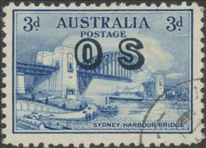 Stamp, Overprinted OS, Australia,  , Ports, Bridges