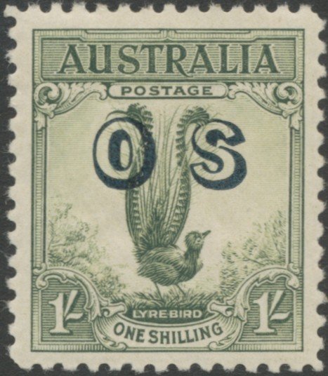 Superb Lyrebird (Menura novaehollandiae), Overprinted OS