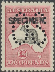 Stamp, Kangaroo and Map, Perforated OS, Australia,  , Mammals, Kangaroos, Animals (Fauna)