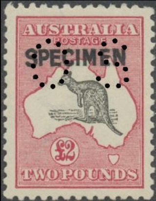Kangaroo and Map, Perforated OS