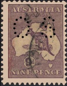 Stamp, Kangaroo and Map, Perforated OS, Australia,  , Maps, Mammals