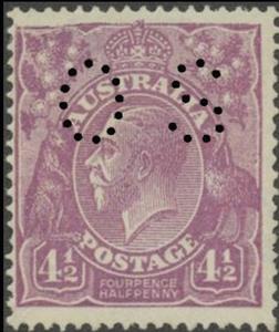 Stamp, Punctured OS, Australia,  