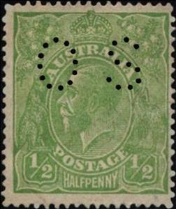 Stamp, Punctured OS, Australia,  , Kings