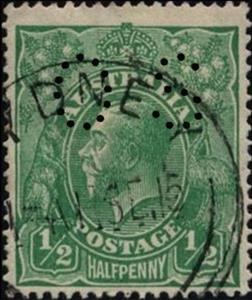 Stamp, Punctured OS, Australia,  , Kings