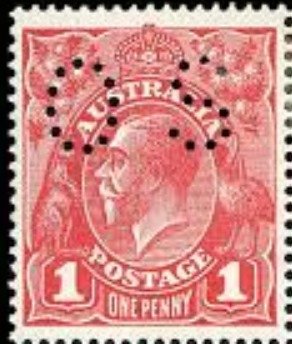 Stamp, Punctured OS, Australia,  , Kings