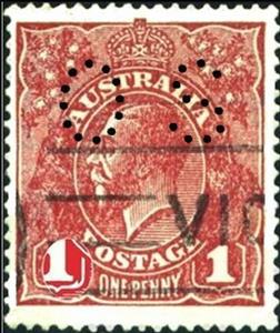 Stamp, Punctured OS, Australia,  , Kings