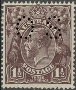 Stamp, Punctured OS, Australia,  