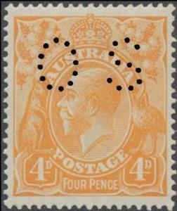 Stamp, Punctured OS, Australia,  