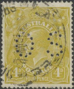 Stamp, Punctured OS, Australia,  