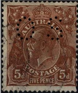 Stamp, Punctured OS, Australia,  , Kings