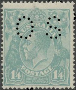Stamp, Punctured OS, Australia,  