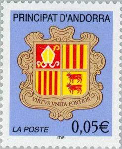 Stamp, Heraldry, Andorra, French Administration,  , Coats of Arms