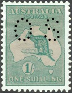 Stamp, Kangaroo and Map, Perforated OS, Australia,  , Maps, Mammals, Animals (Fauna)