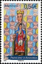Stamp, Agermament Meritxell, Andorra, French Administration,  