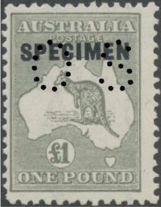 Kangaroo and Map, Perforated OS