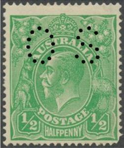 Stamp, Punctured OS, Australia,  , Kings