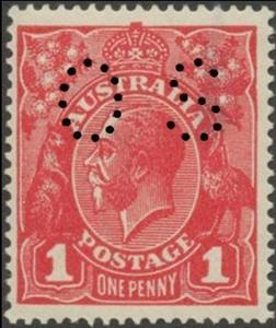 Stamp, Punctured OS, Australia,  