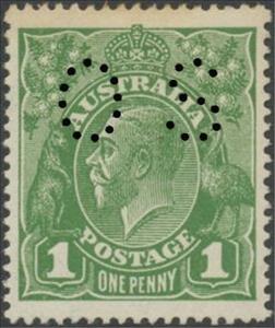 Stamp, Punctured OS, Australia,  , Kings