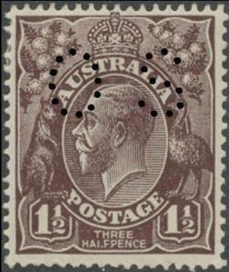 Stamp, Punctured OS, Australia,  , Kings