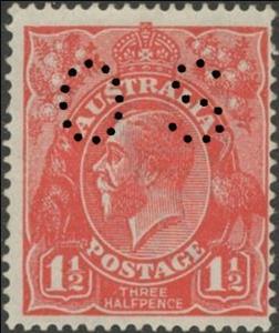 Stamp, Punctured OS, Australia,  