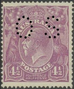 Stamp, Punctured OS, Australia,  , Kings